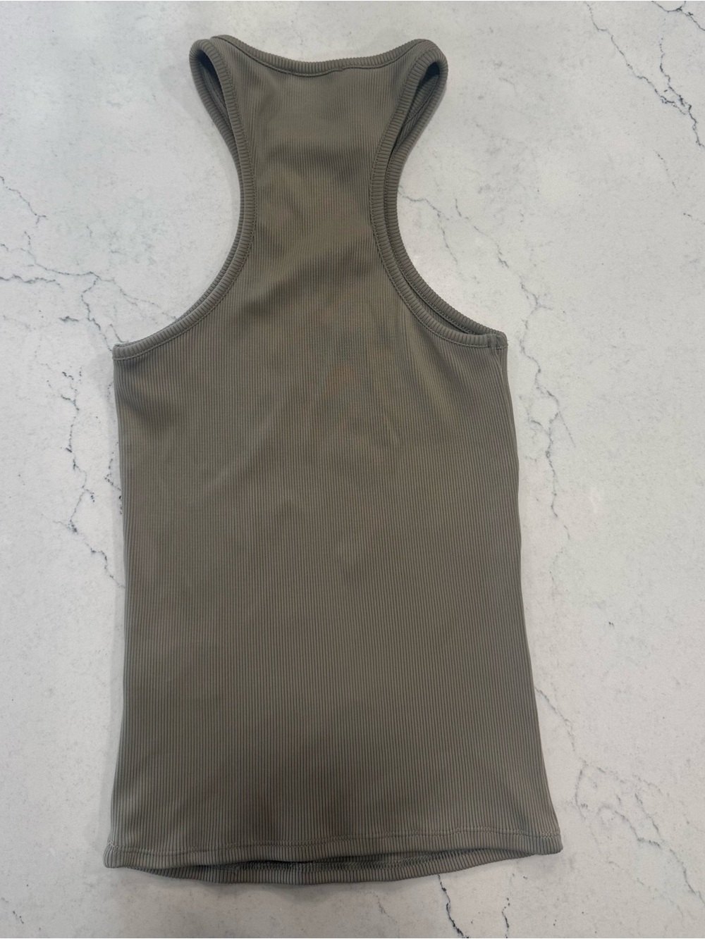 Anine Bing Olive Ribbed Racerback Tank Top - Picture 2 of 5